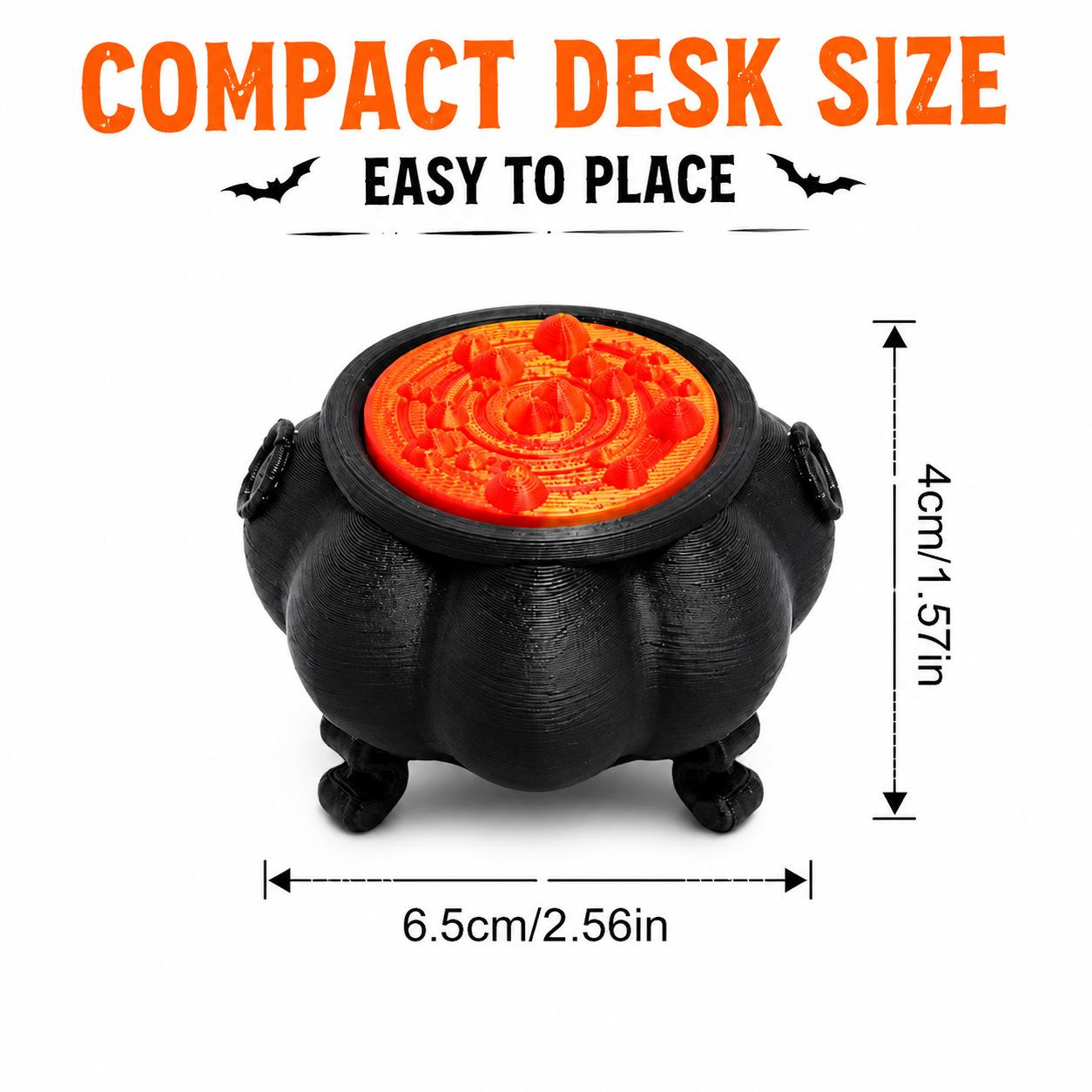 Satisfying Click Witch Cauldron Fidget Toy 3 Pack Fidget Set Halloween Desktop Decor 3D Printed Stress Relief Ornament