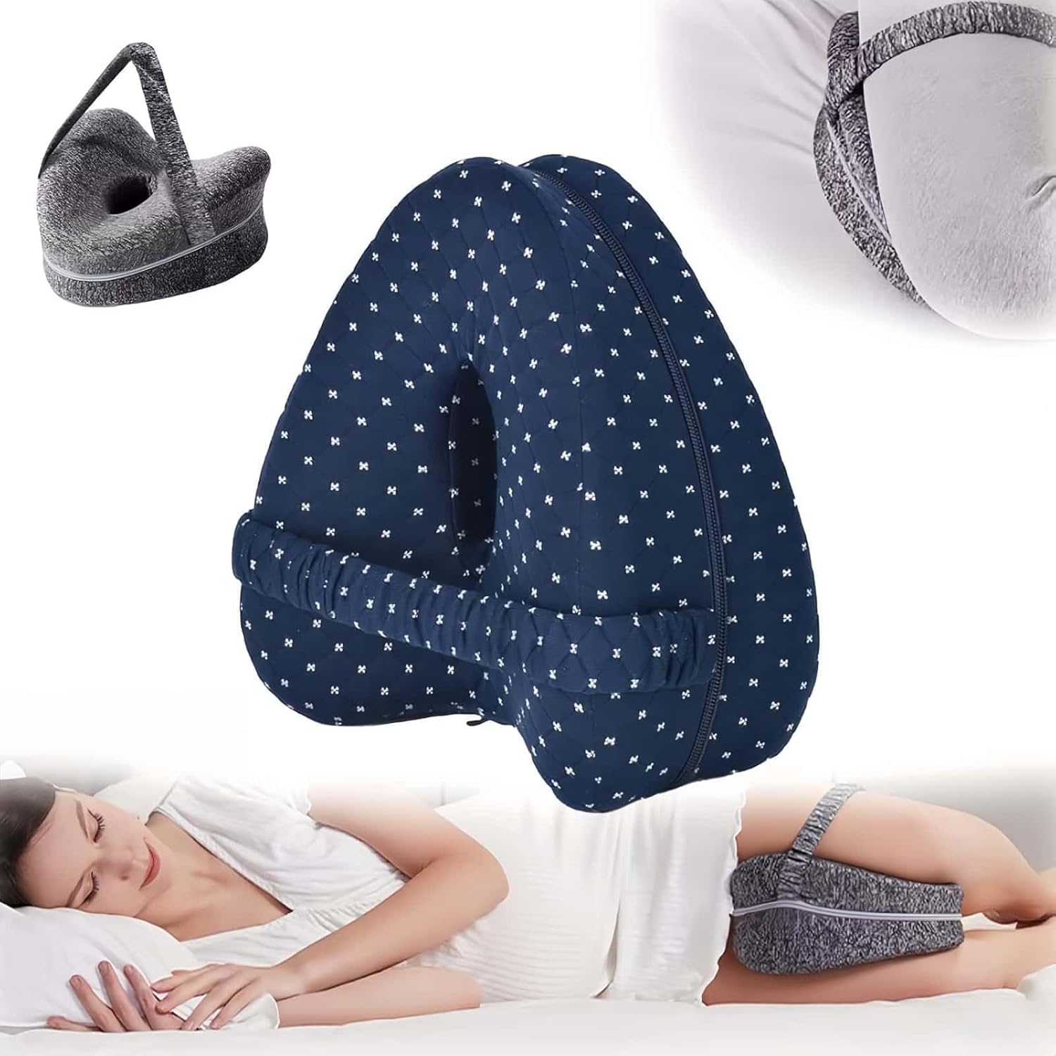 Side Sleep Correction Pillow, 2026 New Hip Alignment Pillow with Adjustable Straps, Relieves Hip/leg/spine/back Pain and Sciatica