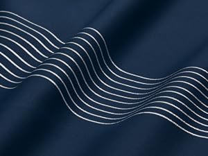 Deconovo Blackout Curtains(2 Panels, Silver Print Wave Striped Pattern) - Thermal Insulated,Soundproof Drapes with Grommet for Living Room & Bedroom