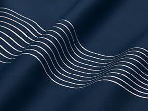 Deconovo Blackout Curtains(2 Panels, Silver Print Wave Striped Pattern) - Thermal Insulated,Soundproof Drapes with Grommet for Living Room & Bedroom