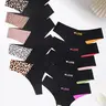 10 Pcs Low Waist Women's Thongs, Leopard Patchwork V-Shape Sexy G-String, Valentine's Day Love Letter Heart Panties, Fit Panties, All Season Underwear, Low Rise Underwear