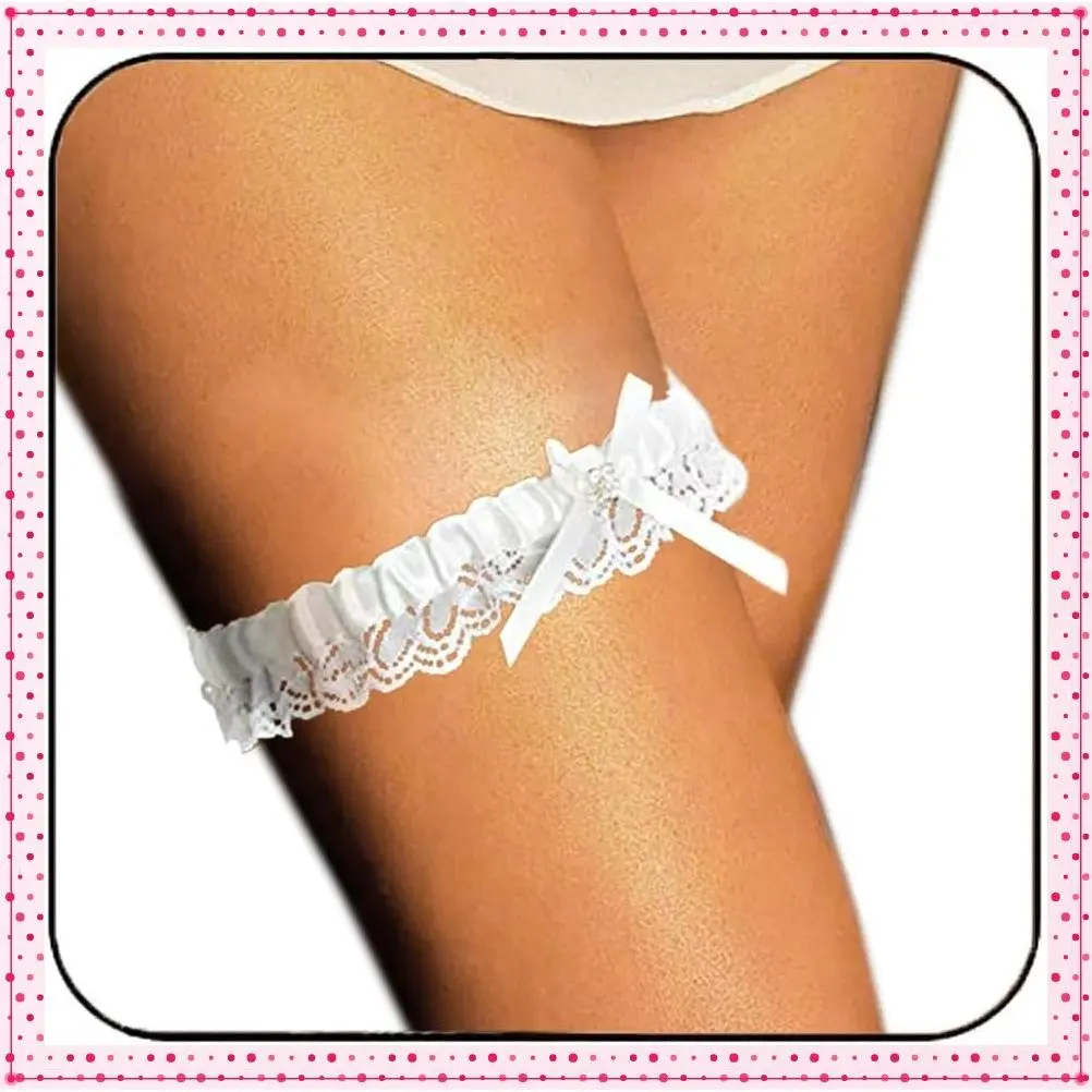 Wedding Garter White Garters for Bride Bridal Lace Garter for Women | White Pink Blakc Blue Green Garter Hallloween CostumeGift