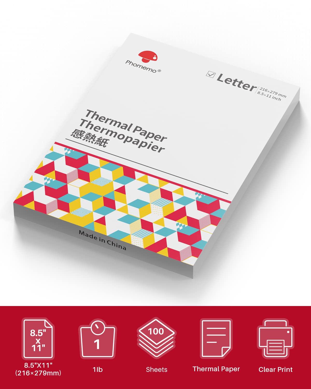 Phomemo M08F / MT800 / Brother Portable Printers Compatible - A4 & US Letter Advanced Thermal Printer Paper for Inkless Printing