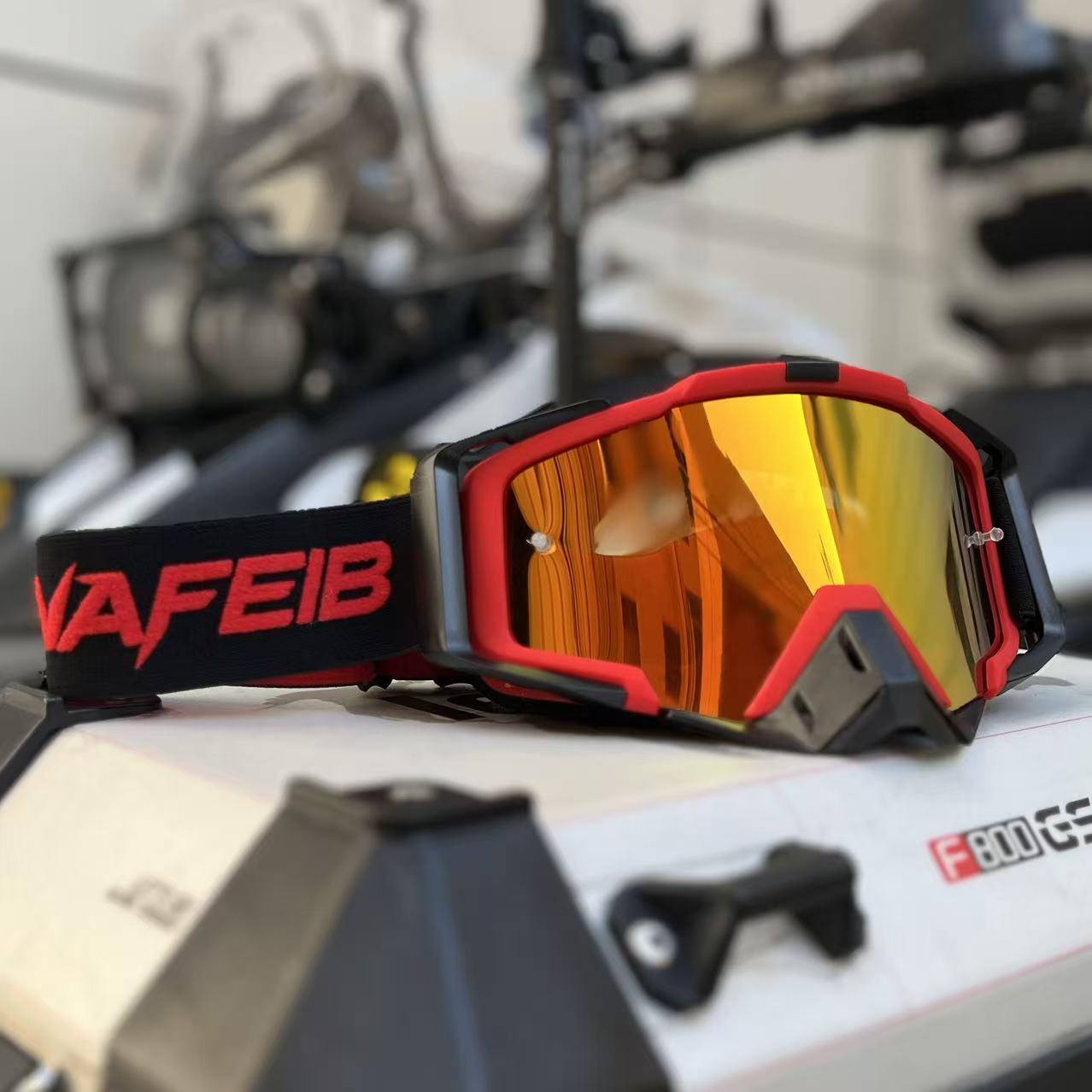 NAFEIB Universal OTG Goggles, Wear over Glasses, Durable, Dust-Proof, Breathable, Adjustable, Ideal for Motorcycle, Skiing, Atvs, Biking