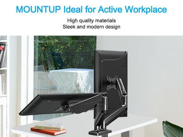 MOUNTUP 17"-32’’ Dual Monitor Mount for  Monitors, Holds 4.4-17.6 lbs, Full Motion Computer Monitor Stand