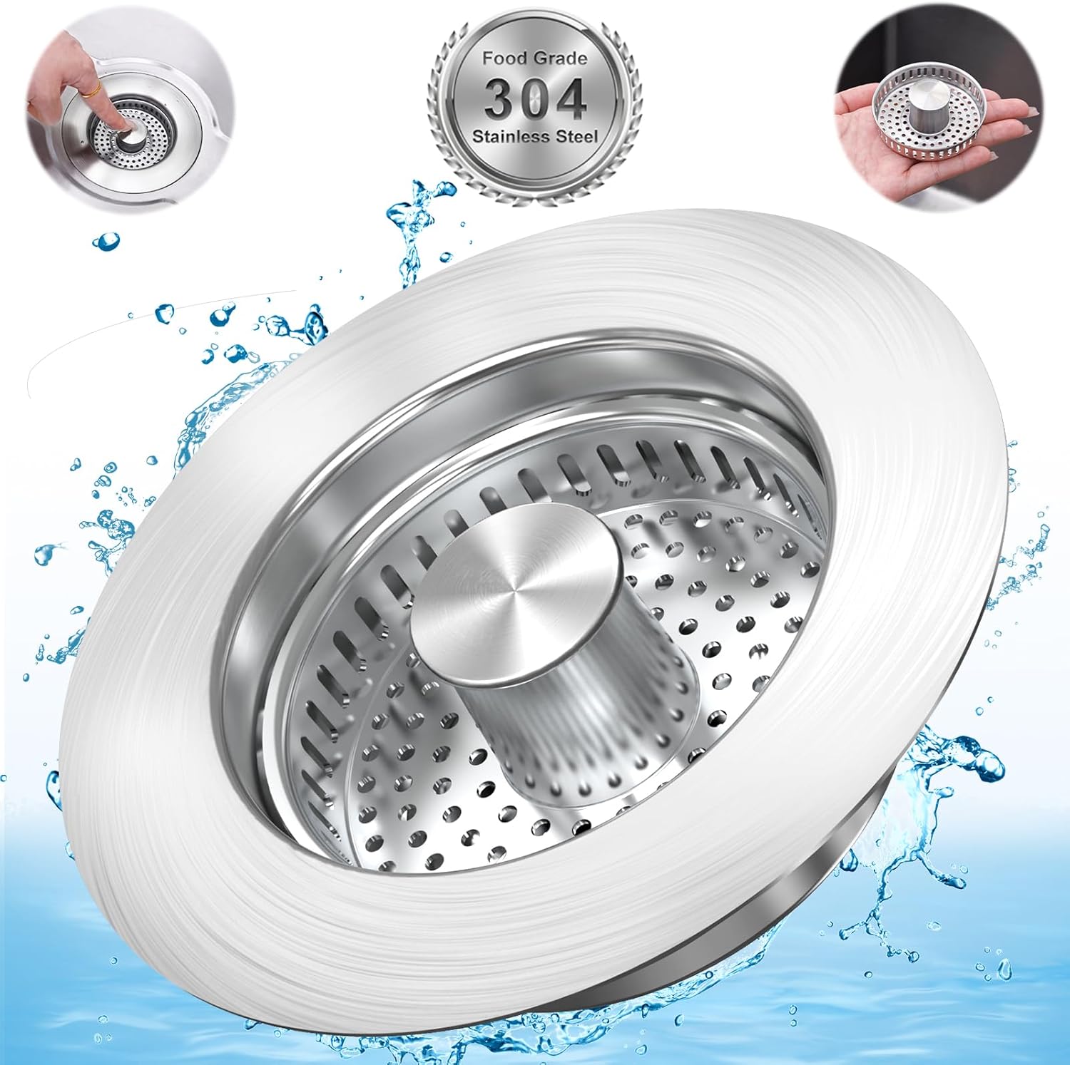 3 in Sink Drain Strainer,Universal Stainless Steel Kitchen Sink Stopper, Up Anti-Clogging for 3-1/2 Inch US Standard Sink Drain Strainer ,Deals for you days 3 in Sink Drain Strainer,Universal Stainless Steel Kitchen Sink Stopper, Up Anti-Clogging for 3-1/2 Inch US Standard Sink Drain Strainer ,Deals for you days