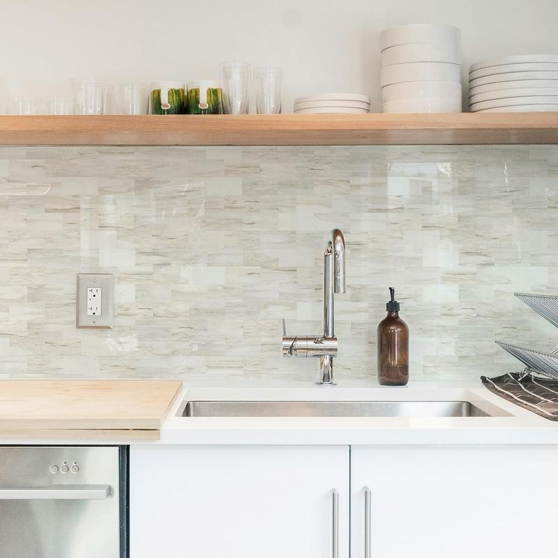 STICKGOO 10-Sheet Subway Tile Peel and Stick Backsplash, Seamless Design Polished Dolomite Kitchen Backsplash Wall Tiles, PVC Stick on Backsplash for Kitchen, Bathroom, RV, Fireplace STICKGOO 10-Sheet Subway Tile Peel and Stick Backsplash, Seamless Design Polished Dolomite Kitchen Backsplash Wall Tiles, PVC Stick on Backsplash for Kitchen, Bathroom, RV, Fireplace