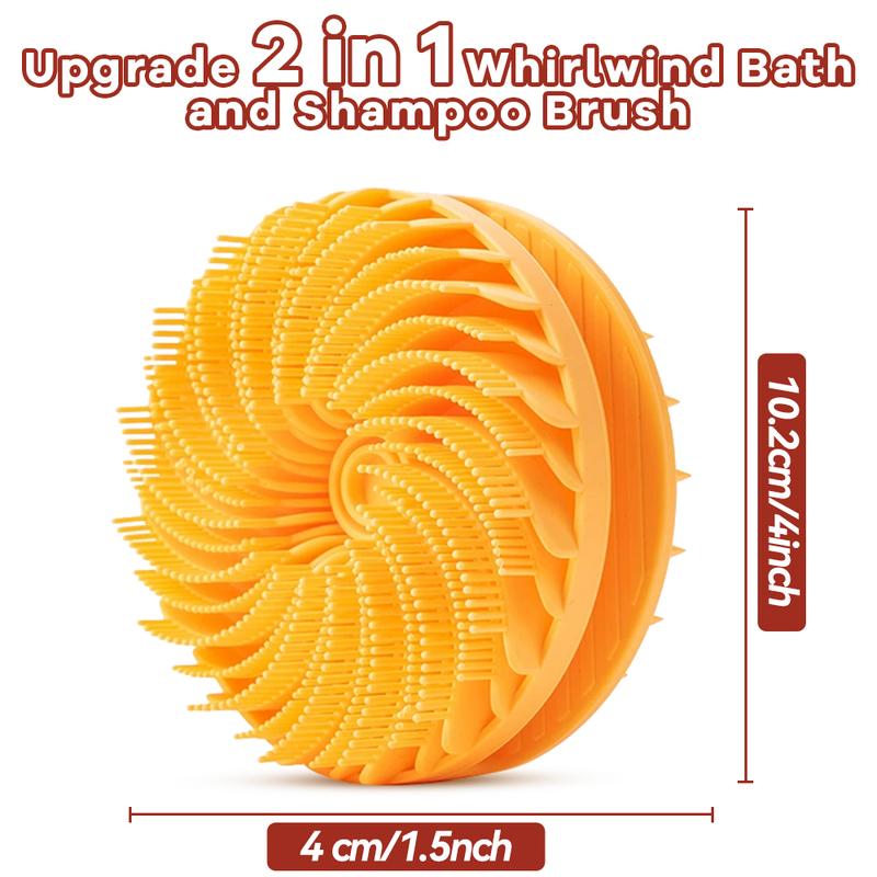 Upgrade 2 in 1 Whirlwind Bath and Shampoo Brush，Exfoliating Skin Silicone Scrubber，Foaming Deep Cleaning, Durable, for Skin body brush shower puff Reusable Bath Silicone Brush Bath Accessories