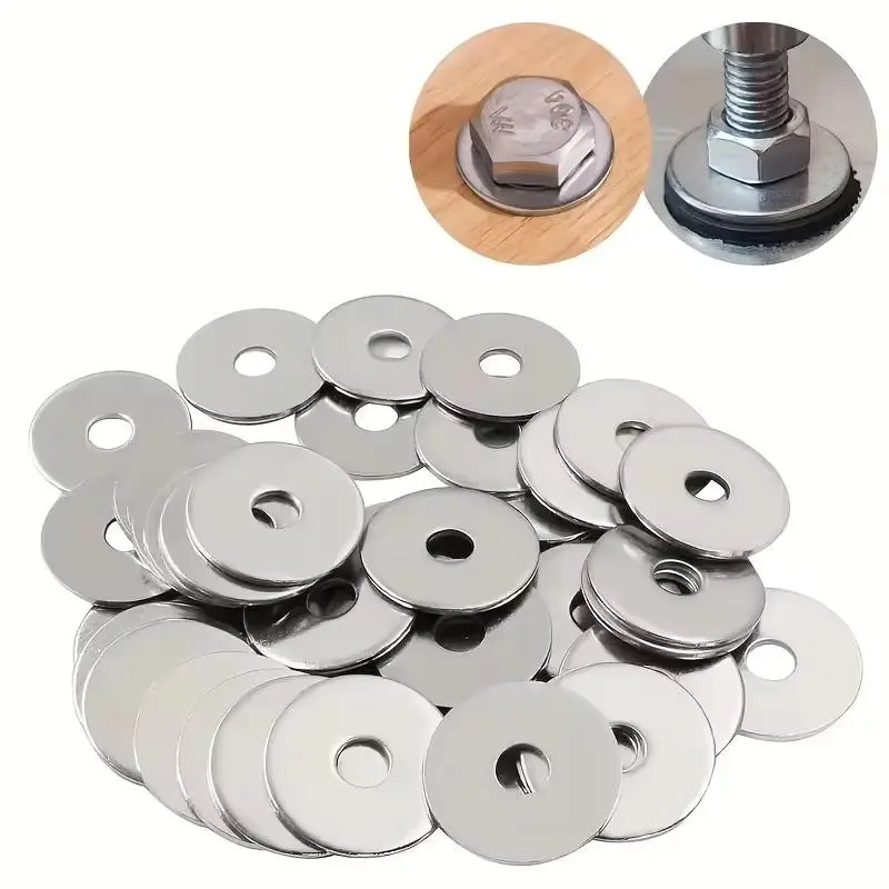 M6 Flat Washer Pack, Heavy Duty Silver Color Metal Washers, Industrial Hardware Accessories, Durable and Reliable Fastening Solution