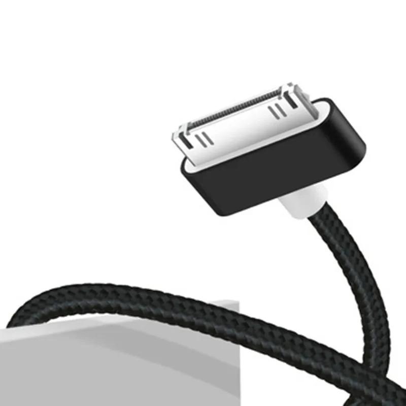 Fast Charging Cable for iPhone 4 4s iPad 2 3 iPod Smartphone Cellphone 30 Pin iOS Connector Nylon Braided Wire Metal Plug Data Transfer Sync USB Charger adapter