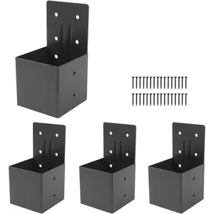 Pergola Brackets 4pcs,4“x 4"(Actual 3.6 "x 3.6") Rafter Post Brackets,Pergola Connectors,DIY Connectors Bracket for Outdoor Gazebos,Log Cabins,Sunroom,Carport,Deck Railing