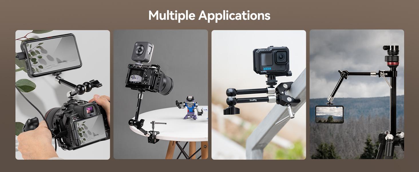 SmallRig Magic Arm w Clamp, Overhead Phone Mount, Flexible Desk Camera Mount & Clamp, Articulating Friction Boom Arm w Thread Adapter, for Light, Webcam, Mic, Action Camera,for Content Creators,Gimbal Stabilizer Tech Gimbal 4766