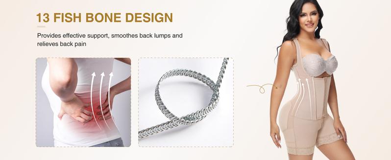 SHAPESHE Hourglass Shapewear Bodysuits for Women Shapewear Girdles with Zipper Crotch