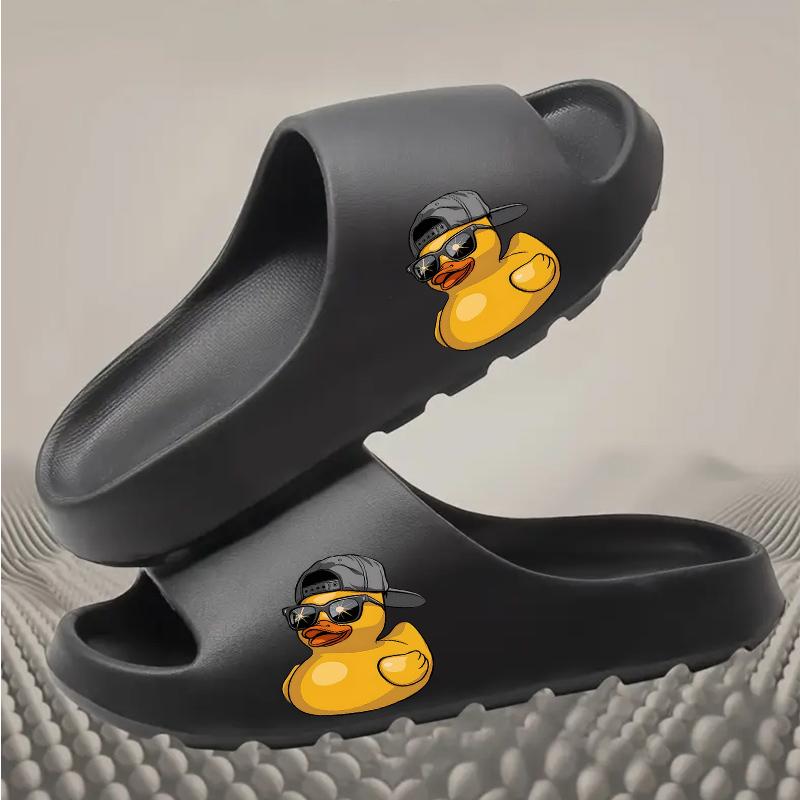 Hip Hop Rubber Duck Slippers for Men Women Kids Cool Cartoon Duck Design Comfortable Non Slip Home Slippers Funny Animal Beach Slides Casual Summer Sandals Lightweight Indoor Outdoor Shoes