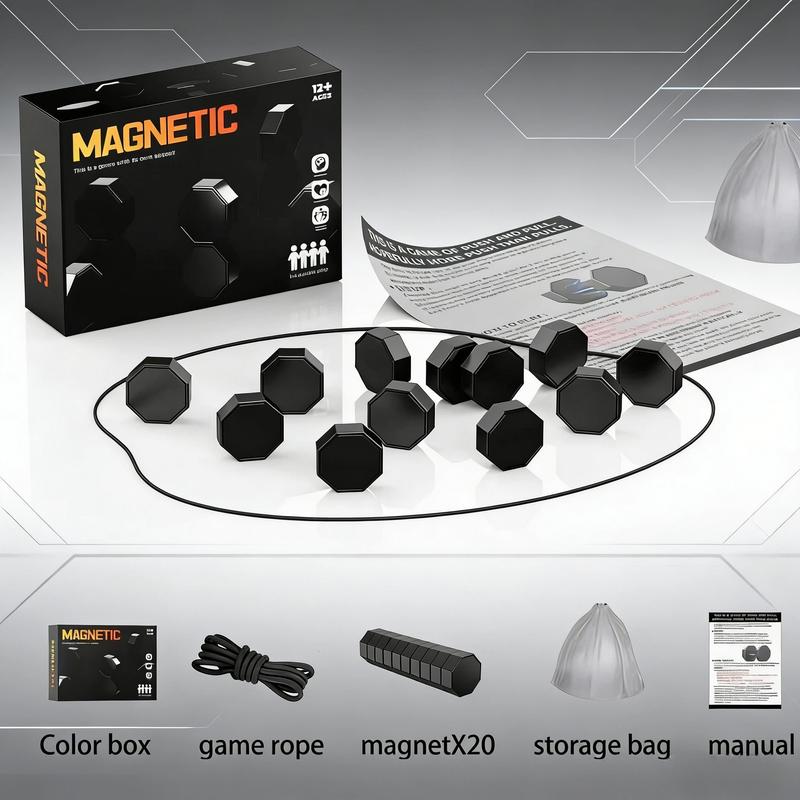 New Chess Set with 20 Pieces and Rope, Portable Multiplayer Board Game, Magnetic Chess Game, Fun Strategy Puzzle Game, Ideal Gift for Adults, Family Gatherings, Travel