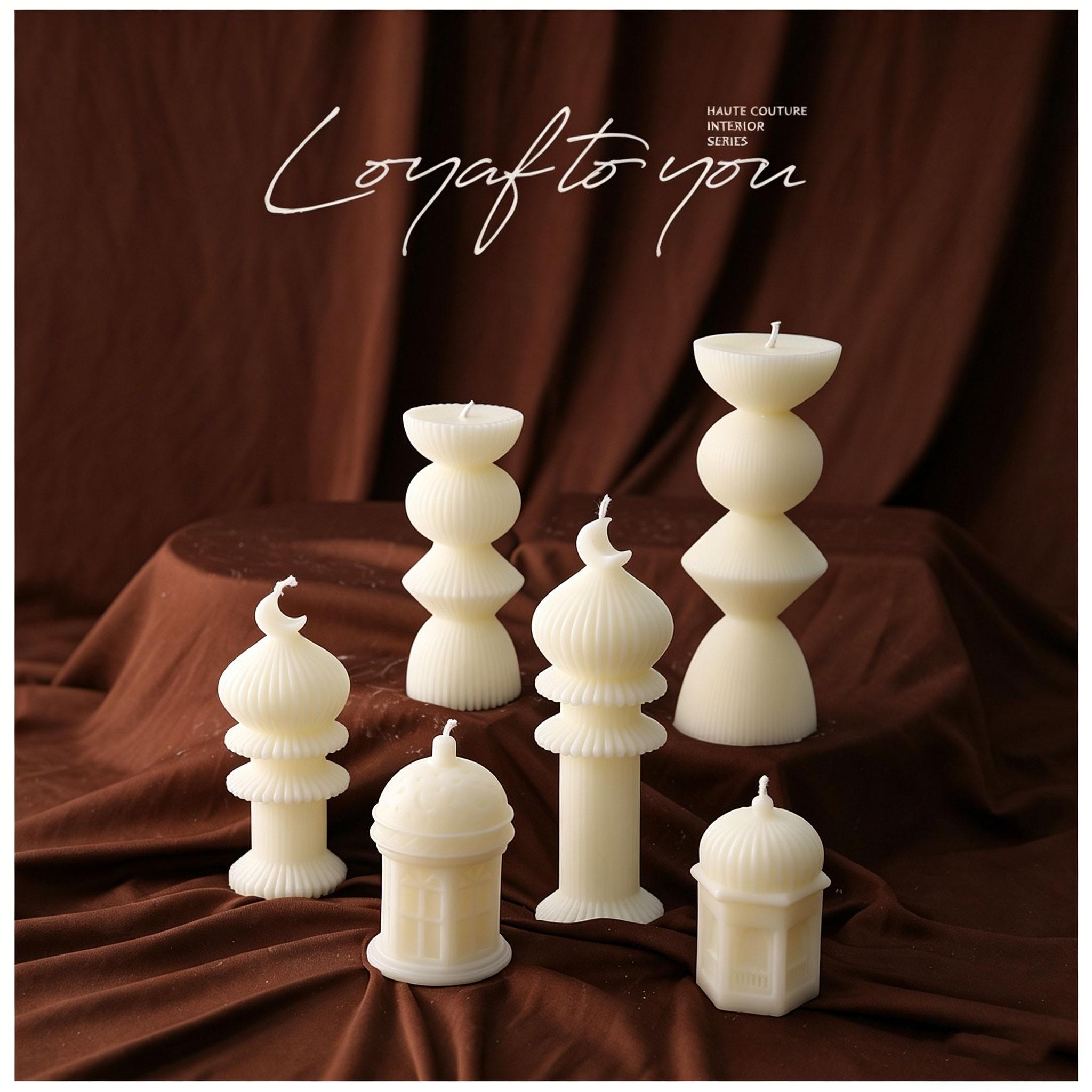 2pcs Islamic Theme Aromatherapy Candles, Soy Wax, Smokeless, Long-Lasting Scent, Decorative, Gift, Perfect for Ramadan, Home, Soft Furnishings