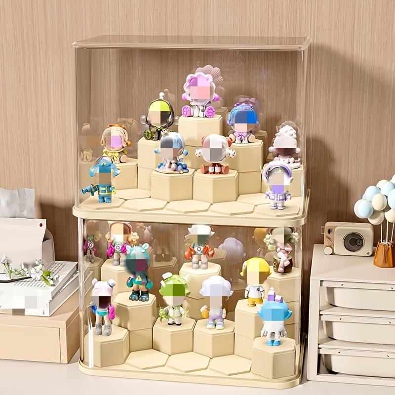 New DIY Doll & Action Figure Display Case, No Assembly Required, Stackable Design, Large Capacity Organizer Cabinet for Action Figures, Collectibles & Blind Box Storage and Display