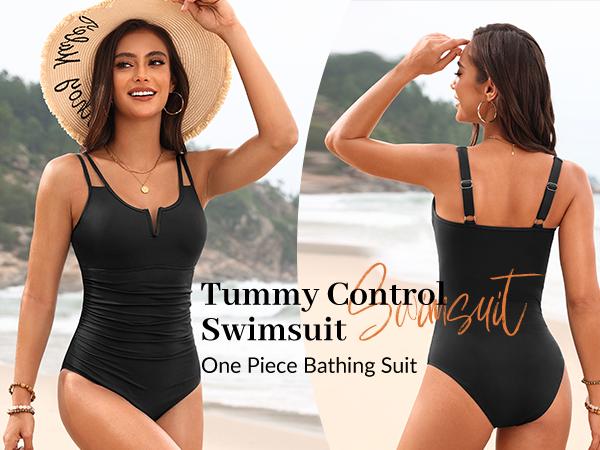 Yonique Womens One Piece Swimsuit Tummy Control - Slimming Bathing Suit V Wired Full Coverage 2026 Swimwear