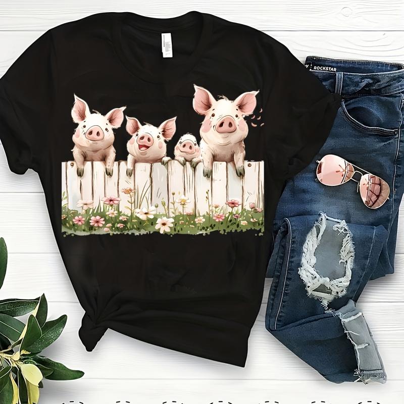 8Pcs Cute Pig DIY DTF Transfer Stickers Washable Heat Transfer Design Iron-On Patches for Tshirt Mask Jeans Backpack Crafts Accessories