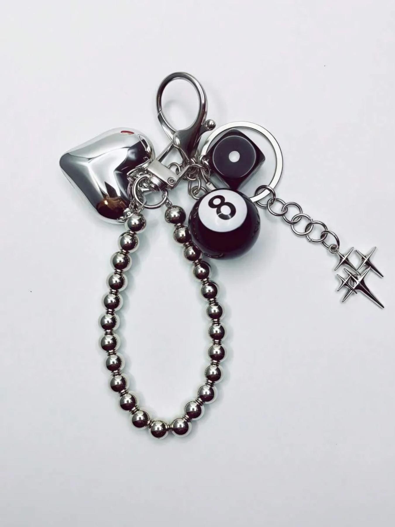 Dice & Ball Design Keychain, Cute Keychain for Car Keys for Women & Men, Fashion Accessories for Bag Decoration, Keychain Pendant