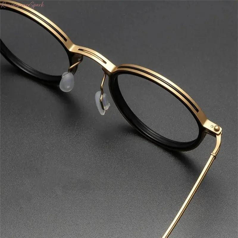 Unisex Metal Round Anti Blue Light Eyeglasses, Slim lightweight clear lens design, eye protection fashion eyewear suitable for home office, computer use, study and everyday casual outfits