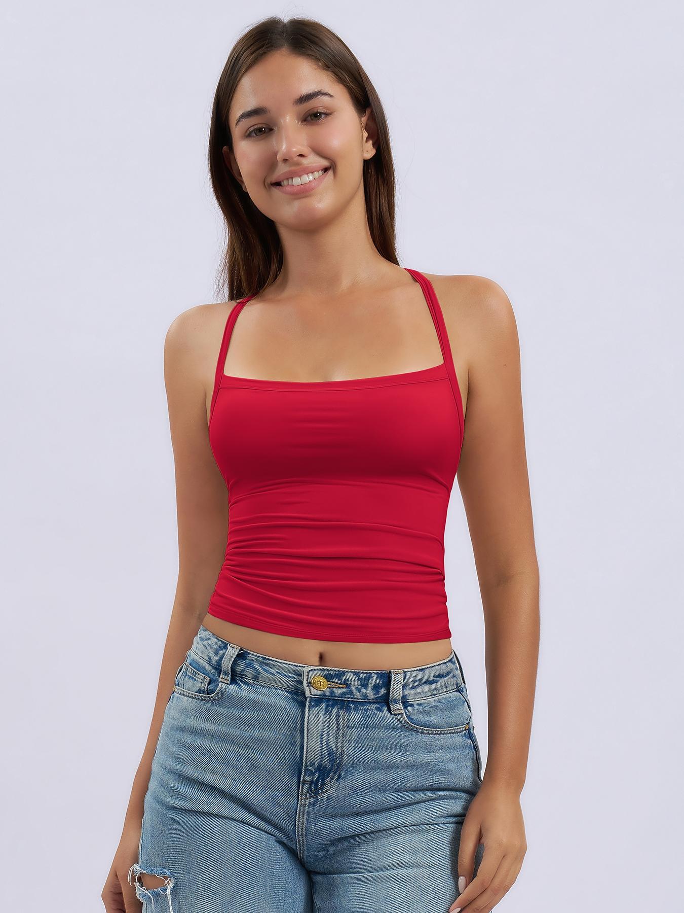 Women's Sporty Tight-Fit Yoga Vest, Quick-Dry Fitness Top, All-Seasons Wearable Running Tank, Versatile Gym Activewear, Sporty Cami Top