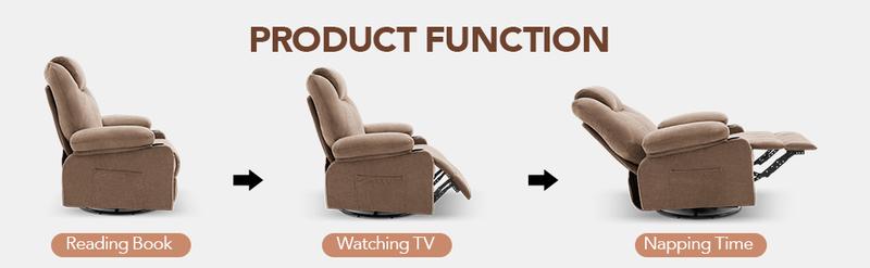 Swivel Rocker Recliner Chair with Heat and Massage, 360 Degree Swivel Rocking Single Sofa with Cup Holders and USB Port, Big Oversized Recliner Chair for Living Room Swivel Rocker Recliner Chair with Heat and Massage, 360 Degree Swivel Rocking Single Sofa with Cup Holders and USB Port, Big Oversized Recliner Chair for Living Room