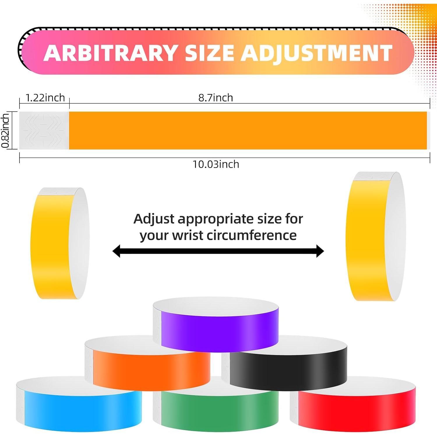 Wristbands Paper Writable, 300-Pack Chromatic Color Disposable Event Bracelets for Concert Festival Party , Bulk Color Coded Wrist Bands for Easy ID, Proof Admission Control Wristbands Paper Writable, 300-Pack Chromatic Color Disposable Event Bracelets for Concert Festival Party , Bulk Color Coded Wrist Bands for Easy ID, Proof Admission Control