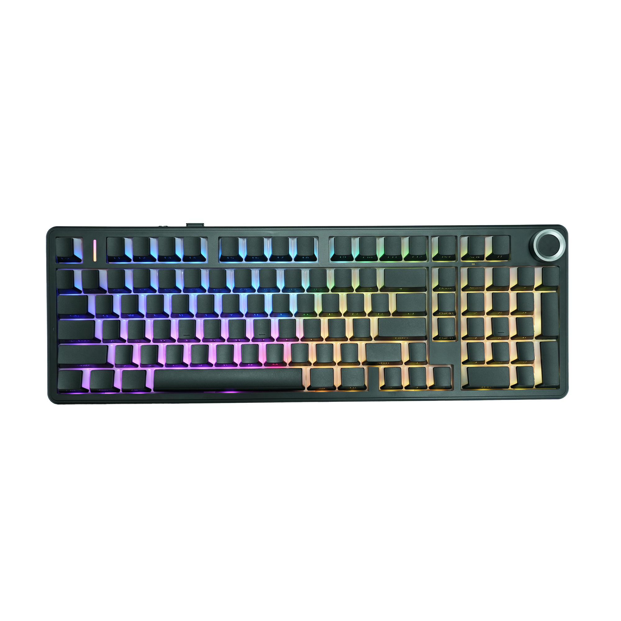 [Silent Switches]AULA F99 Pro Tri-Mode Mechanical Wireless Keyboard with Knob, BT5.0/USB-C/2.4GHz,Hot Swappable,Pre-lubed Switches,Gasket Structure,RGB Backlit Computer Gaming Keyboard (Black) Creamykeyboard Office PC Accessories TikTokShopfalldealsforyou