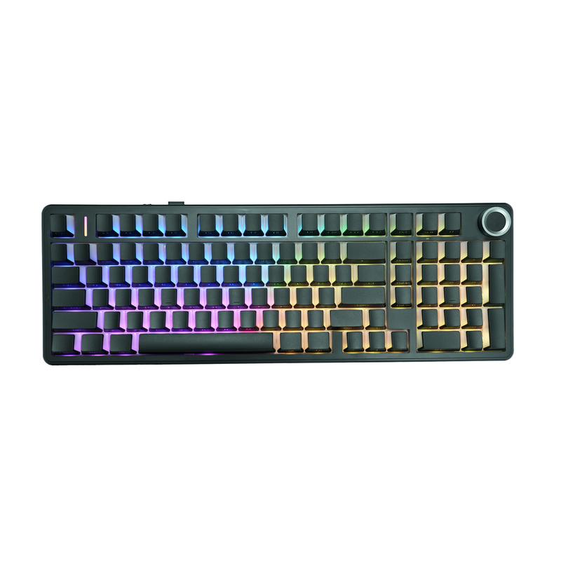 [Silent Switches]AULA F99 Pro Tri-Mode Mechanical Wireless Keyboard with Knob, BT5.0/USB-C/2.4GHz,Hot Swappable,Pre-lubed Switches,Gasket Structure,RGB Backlit Computer Gaming Keyboard (Black) Creamykeyboard Office PC Accessories TikTokShopfalldealsforyou
