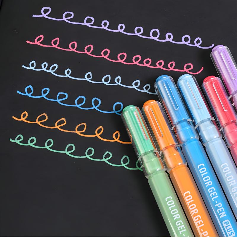 Colored Gel Pen (12pcs/set), 1mm Needle Tip Gel Pen, Large Capacity Ink Pens, Art Supplies for Diary, Card, DIY, Coloring, Doodling, Scrapbooking Supplies, Colorful Precision Pens, Acrylic Painting Pen