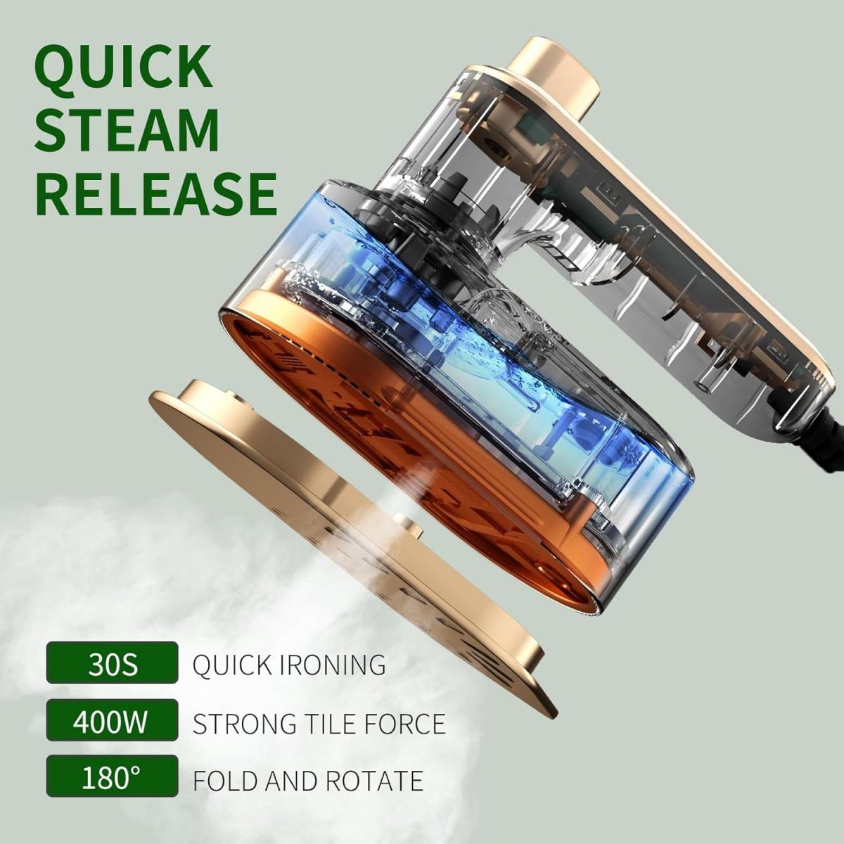 Mini Steamer Travel Iron, Wet and Dry Ironing Clothing Steamers,180° Rotatable,for Travel and Home, Woolen Cloth,Real Silk,Knitted Fabric,Chemical Fiber