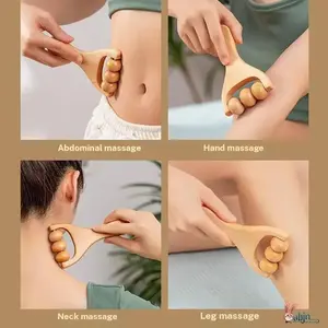 Two Manual Wooden Massage Rollers, Full Body Foot Back Massager, Portable Pine Wood Pain Relief Tool, Shoulder Neck Waist Head Massager