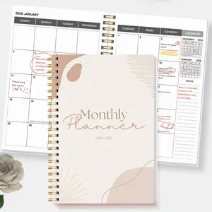 1pc 2026-2027 Weekly And Monthly Academic Year Planner Notebook, 5.7" X 8", A5 Monthly Planner Notebook With Notes Waterproof Cover, Personal Organizer, Spiral bound planner, Office & School Supplies