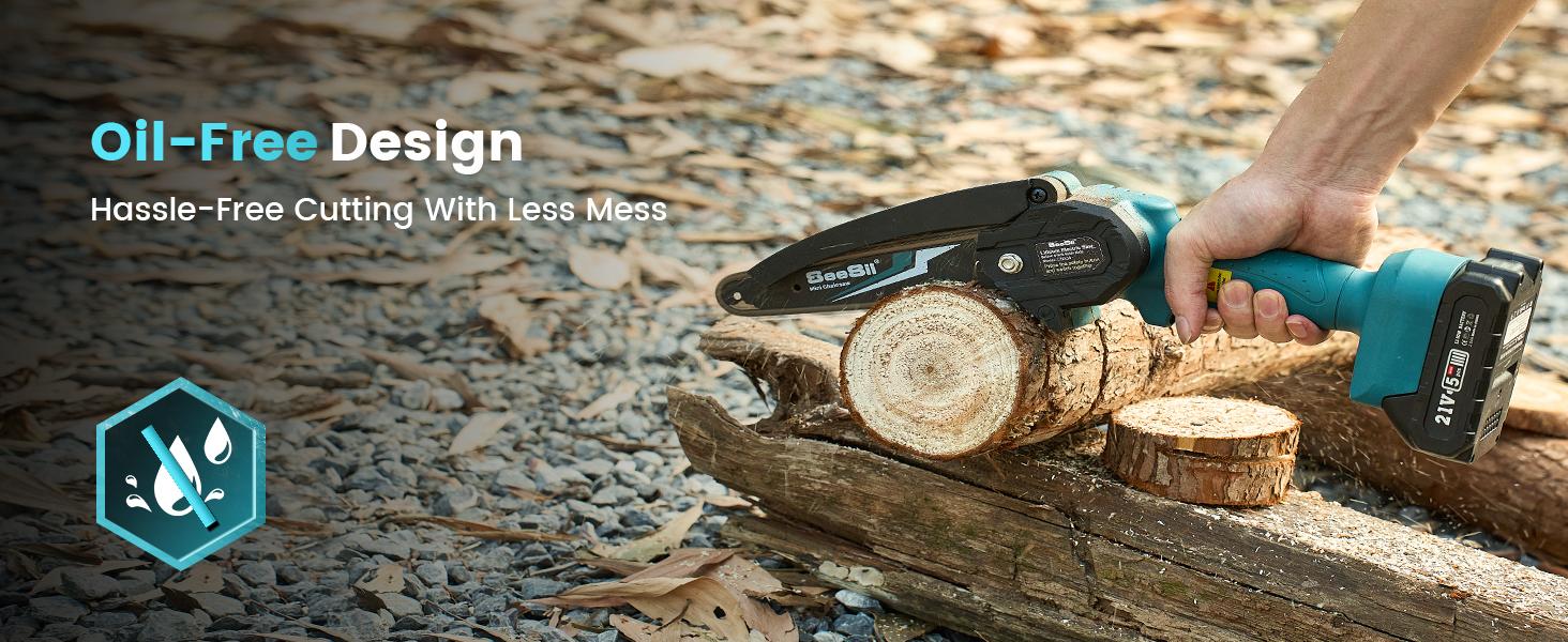 Mini Chainsaw Cordless 4/6 inch , SeeSii Handheld Electric Power Chain Saw with Battery for Tree Trimming Wood Cutting, Best Gifts for Father, Dad, Husband, Men CS600 #TikTokShopBlackFriday