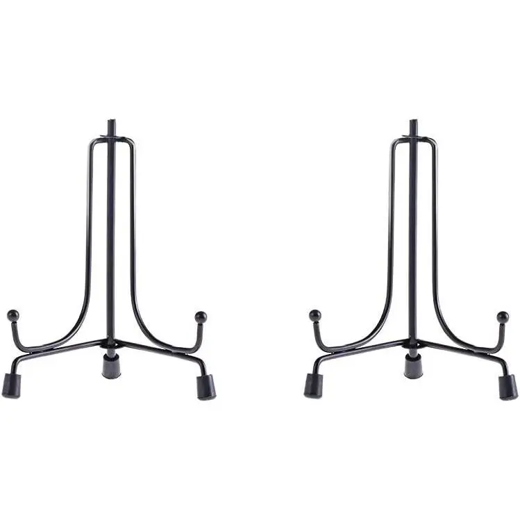 4inch(2pack) Upgraded Anti-Slip Iron Plate Display Stand Black Easel Display Stand Photo Holder Stand,Displays Picture Frames, Decorative Plates, and Artworks