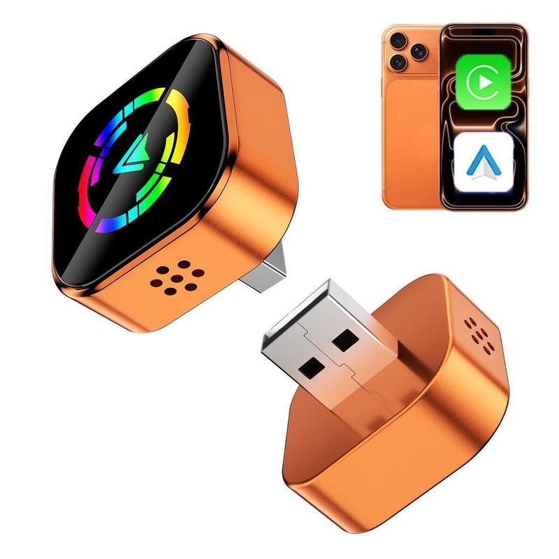 Wireless Carplay Adapter for iPhone Android Devices, Universal Compatibility, Fast Connection Zero Latency Hands-Free Calling Charging, Wireless Carplay Converter