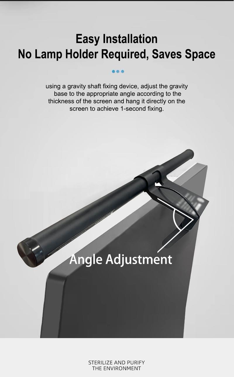 1pc  LED Monitor Light Bar, USB-Powered, Adjustable Brightness, Multi-Color & White Modes, Space-Saving Design for Home Office, Gaming, and Reading - Modern Lighting Solution