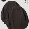 Men's Solid Drop Shoulder Collared Sweater, Regular Fit Casual Long Sleeve Jumper for Fall & Winter, Men's Knitwear for Daily Wear, Tops
