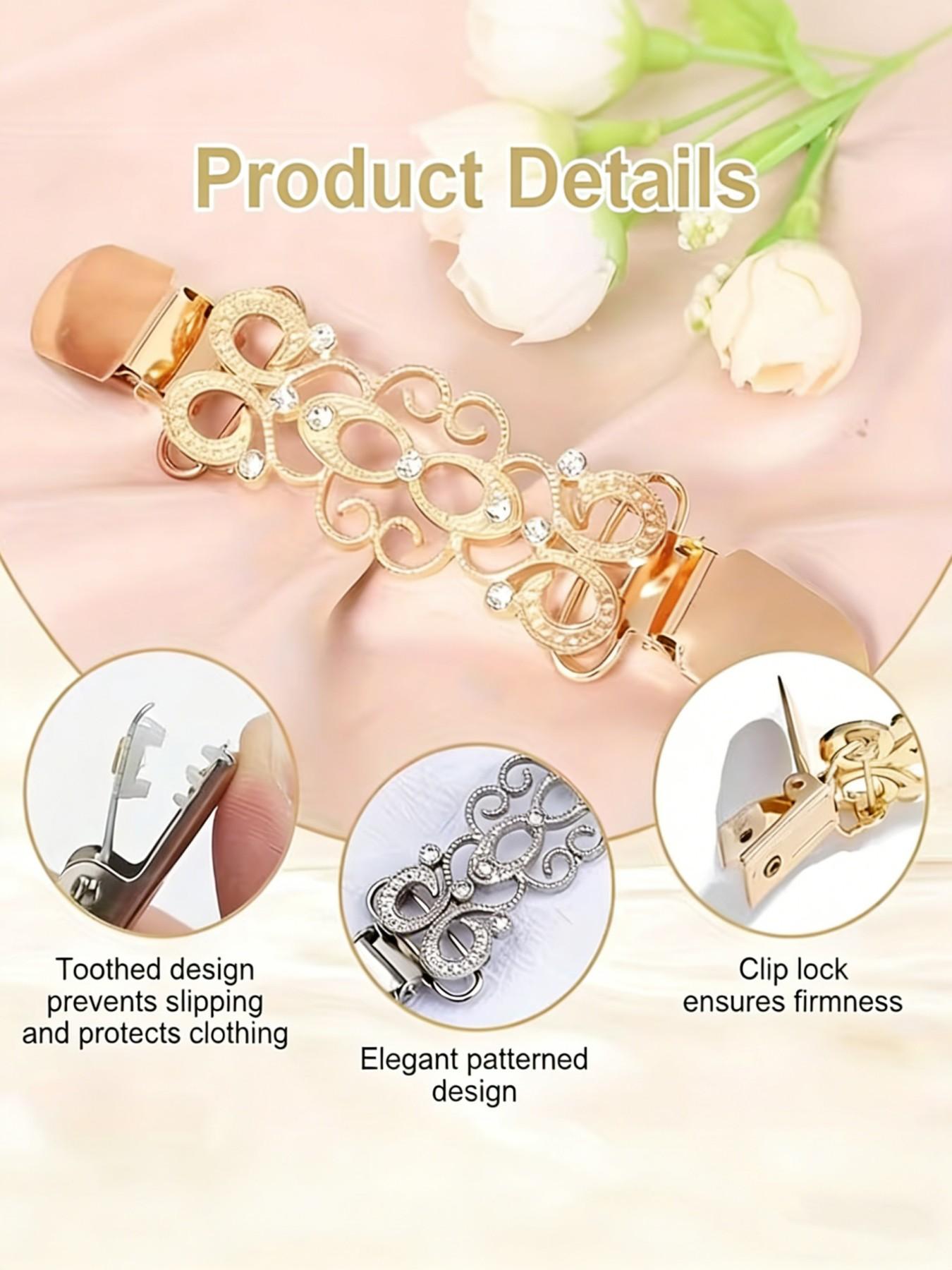 4pcs Vintage-Inspired Adjustable Metal Waist Cincher Clips for Women, No-Slip Waist Tightener Buckle Set, Durable Decorative Buckle for All-Season Use