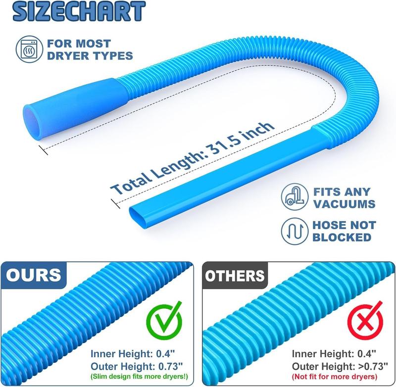 Dryer Vent Cleaner Kit,Attachment Compatible with All Vacuum Cleaner,Dryer Cleaning Tool,Deep Clean Lint Remover Tool,Home Safety Must Have