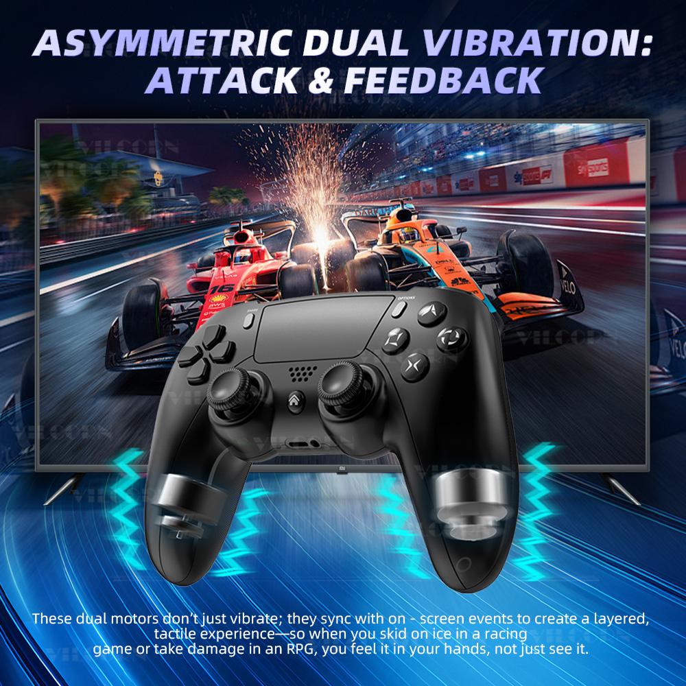 Wireless Gamepad for PS4 Console Bluetooth-Compatible Phone Game Controller For PC Dual Vibration 3D Joystick For Steam/IOS/Android
