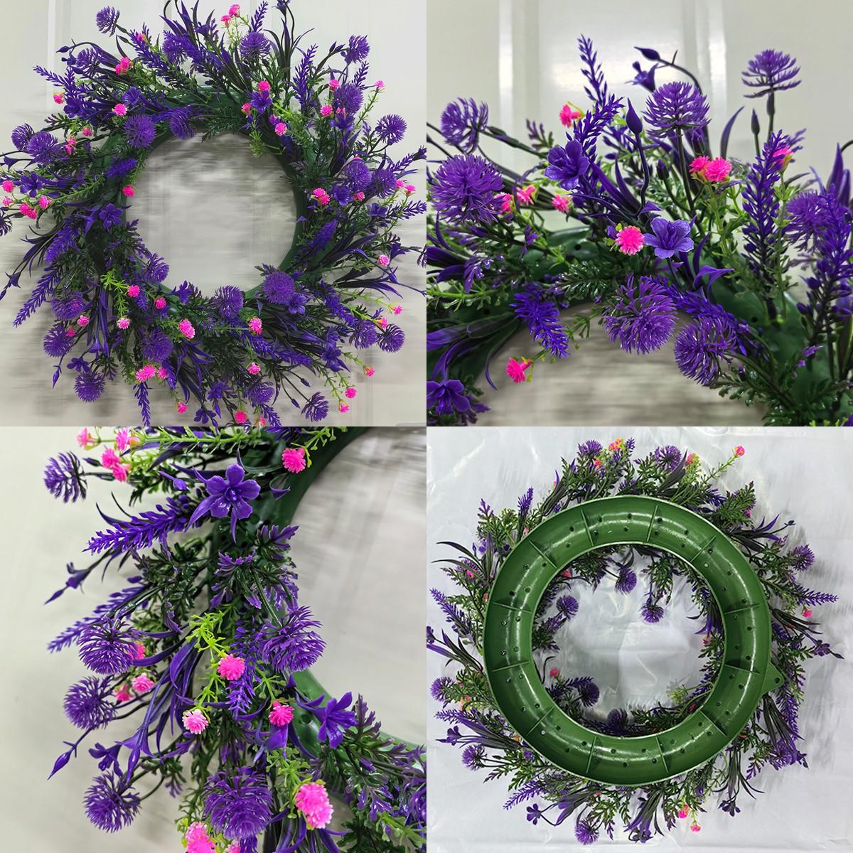 1pc Purple Lavender Dandelion Simulation Flower Wreath, Home, Outdoor, Door Wreath, Party, Mother's Day, Father's Day, Birthday Gift Wreath, Summer and Autumn Wreath, Garden, Doors and Windows, Staircase Decoration