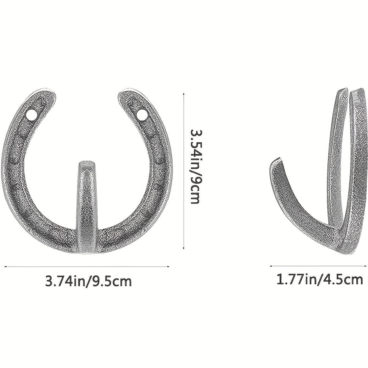 2 Vintage Cast Iron Wall Hooks, Hoop Coat Rack, Hang Keys, Towels, Hats, Rustic Style Wall Decor, Home Organization Essentials