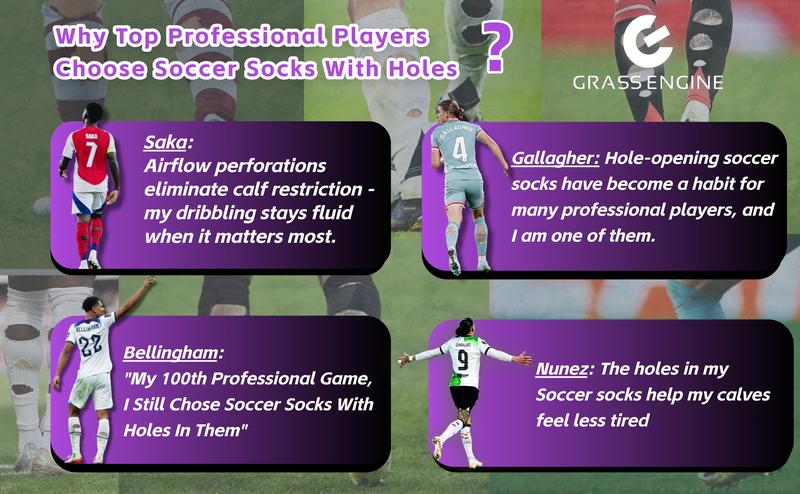 Pre Cut Grip Soccer Socks with 3 Holes, Anti-Cramp Professional No Slip Knee High Football Athletic Socks for Men