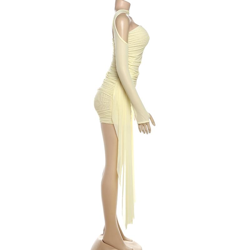 DOUCIU Summer Bachelorette Party Sexy Hot Personality Cool Mature Women'S Thin Mesh See-Through Mini Hip Wrap Dress