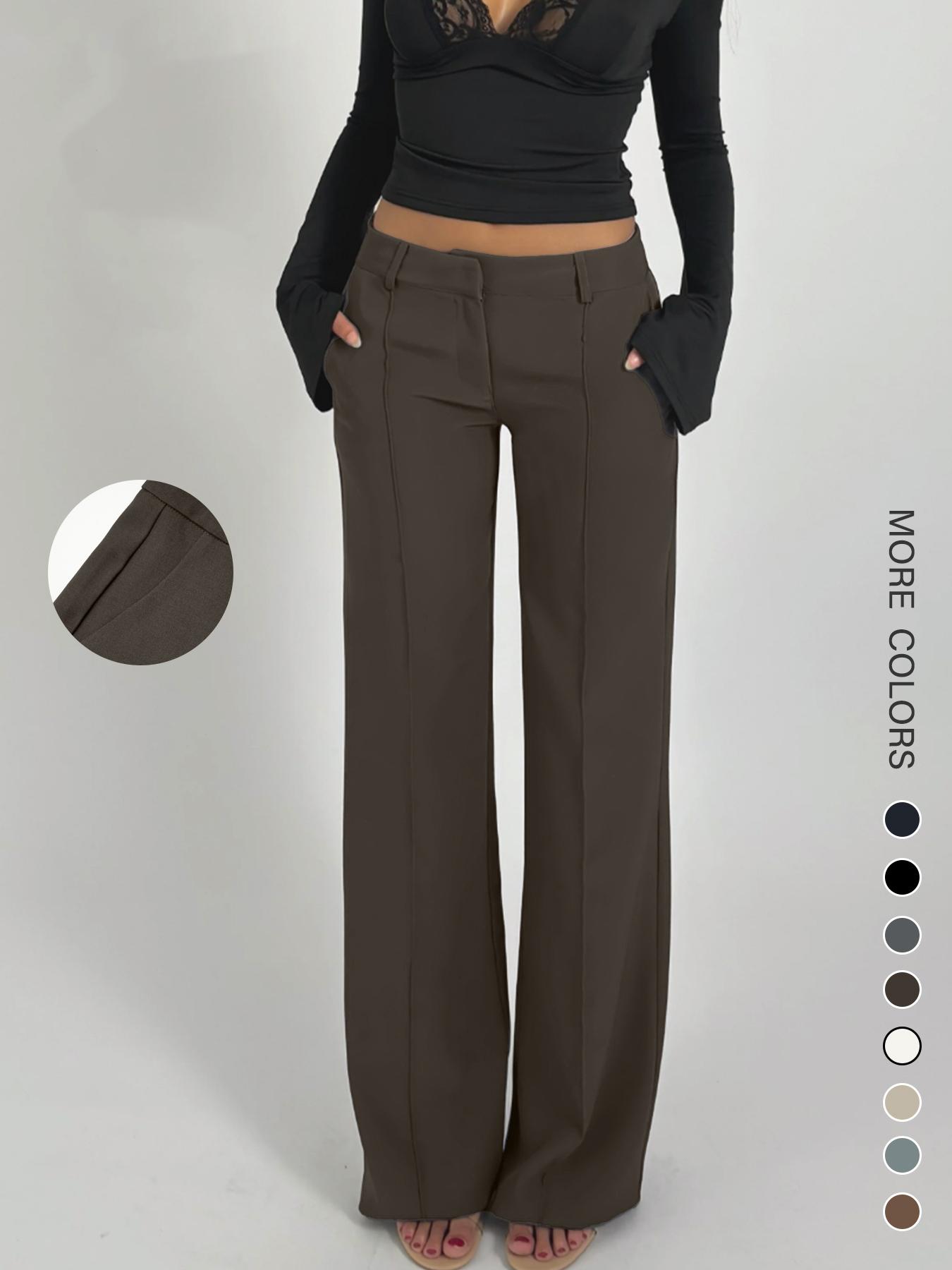 Elegant Women's Casual Pants, Loose Low Waist Straight Leg, Spring & Fall Fashion, Slimming Fit, Comfortable and Stylish