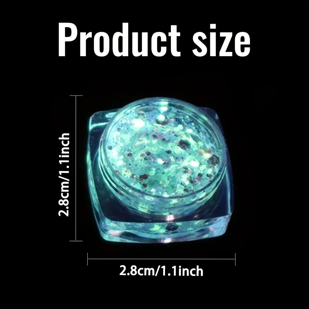 12pcs Water-Based Glow-in-the-Dark Glitter Gel Sequins Multi-Pack - Blacklight Glow Photobooth Props for Halloween Gatherings, Costume Events, Birthdays, Anniversaries, Easter Decorations