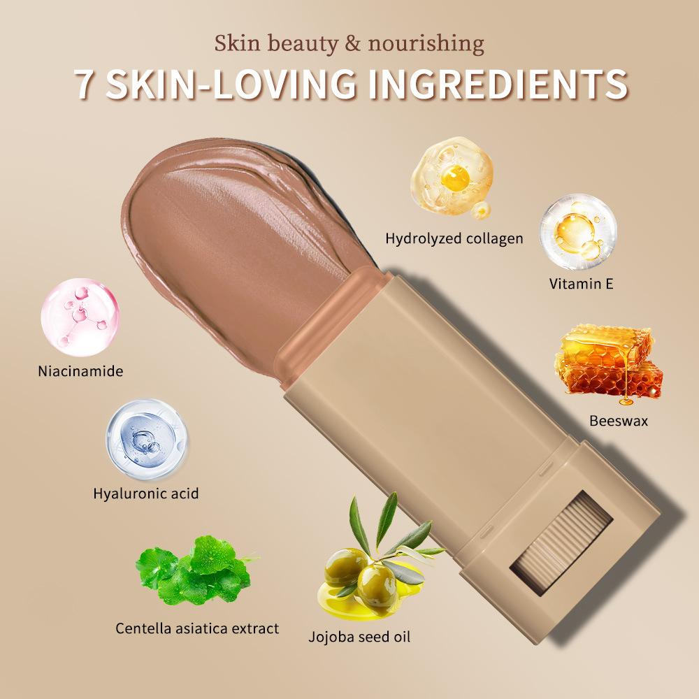 Colored Solid Essence Foundation Make-up Cream Smooth, Long Lasting Moisturizing Coverage and Natural Naked Makeup Repair Cream Natural Everyday Makeup Stick