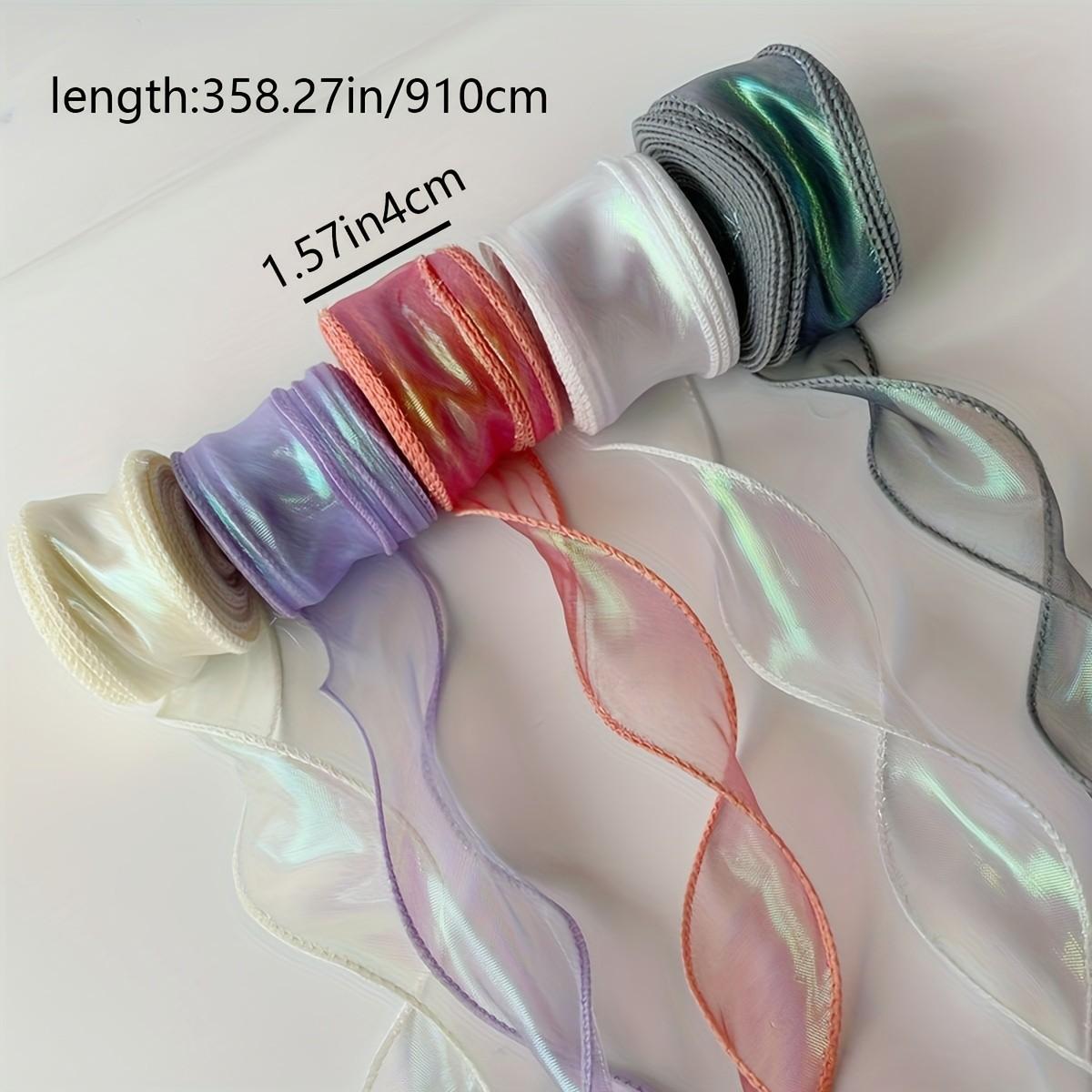 Elegant Wedding Flower Ribbon DIY Bow Bouquet Colorful Wave Satin Ribbon Gift Packaging, Perfect for Special Occasions & Decorations